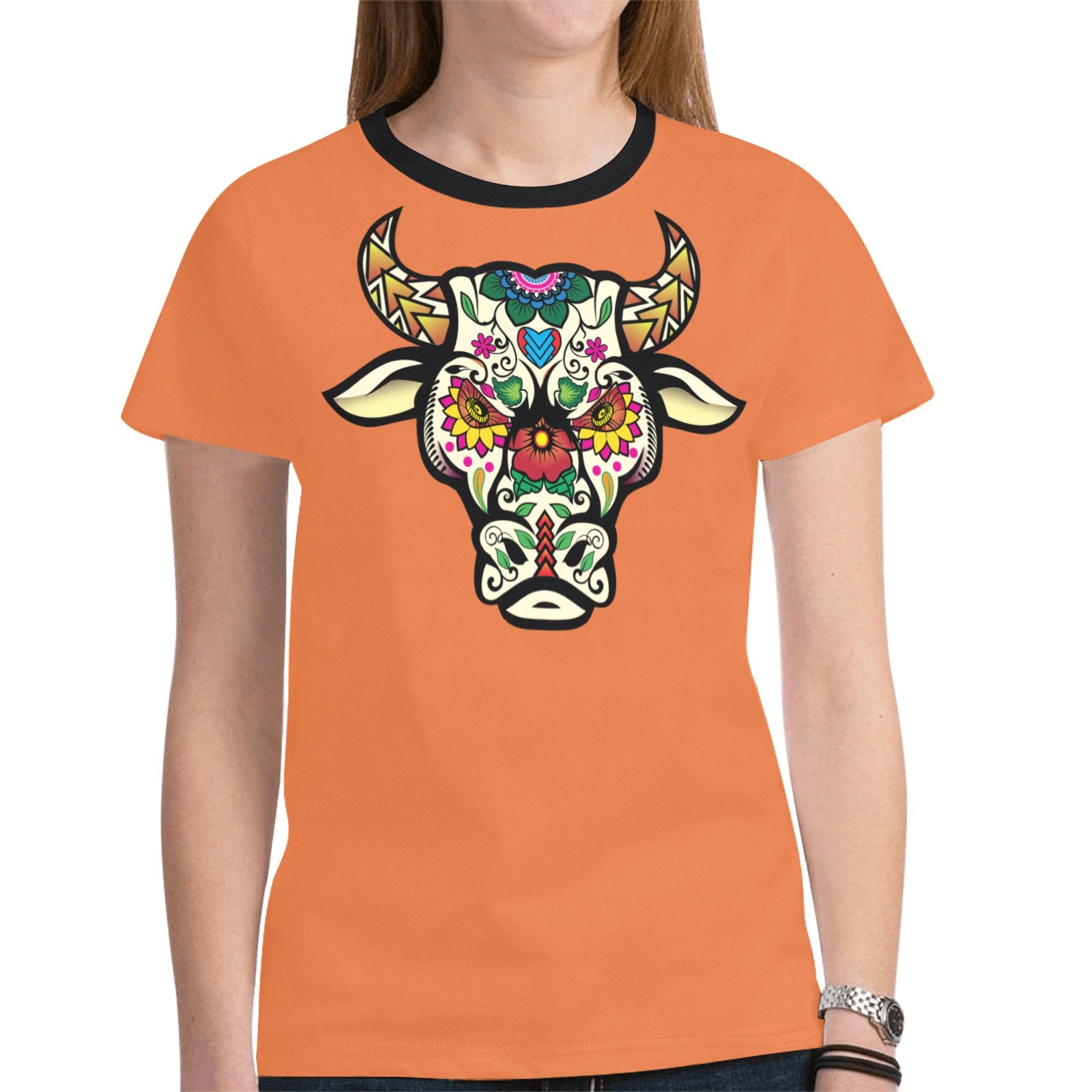 Bull Spirit Guide (Orange) T-shirt for Women
