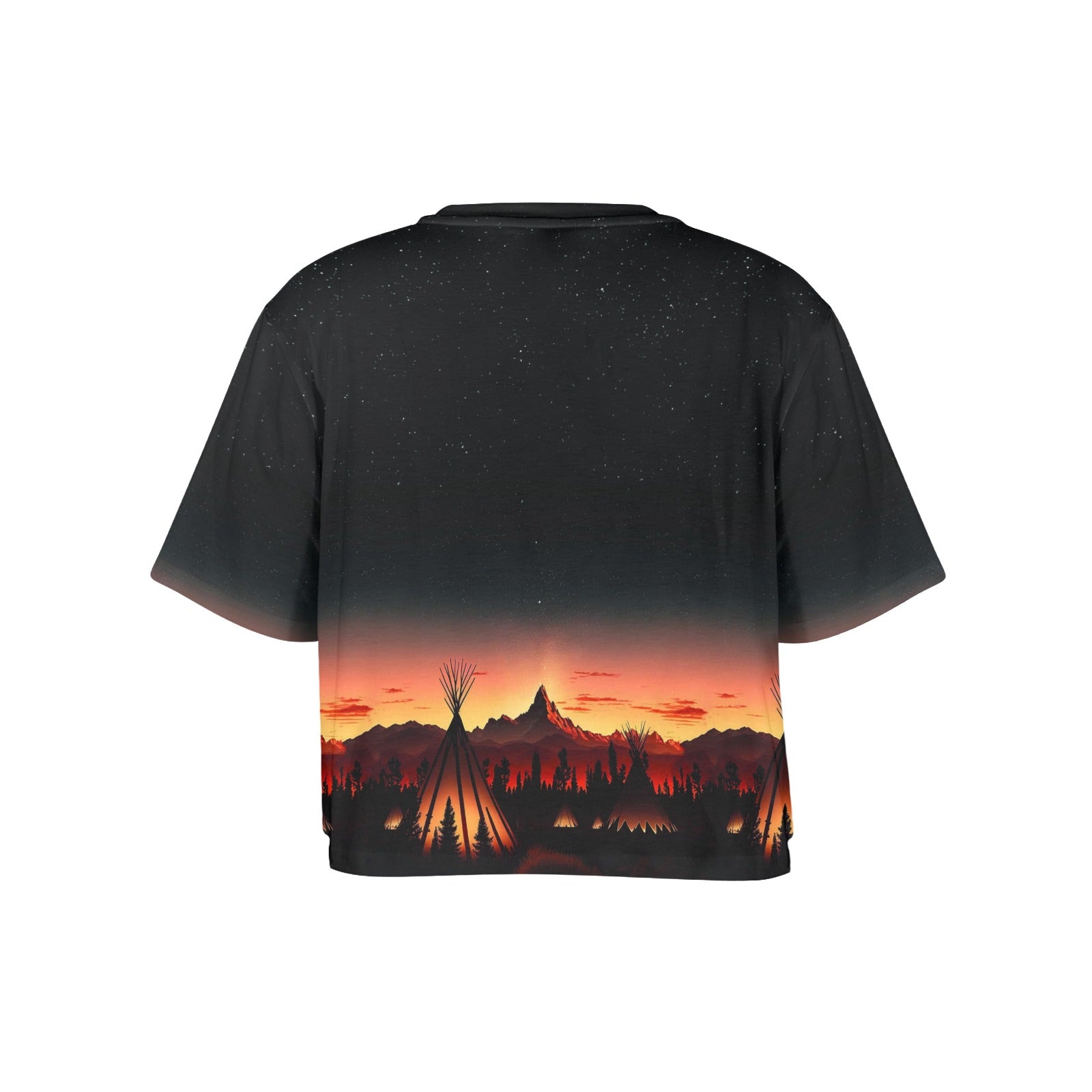 Sunset Tipis 1 Women's Cropped T-shirt