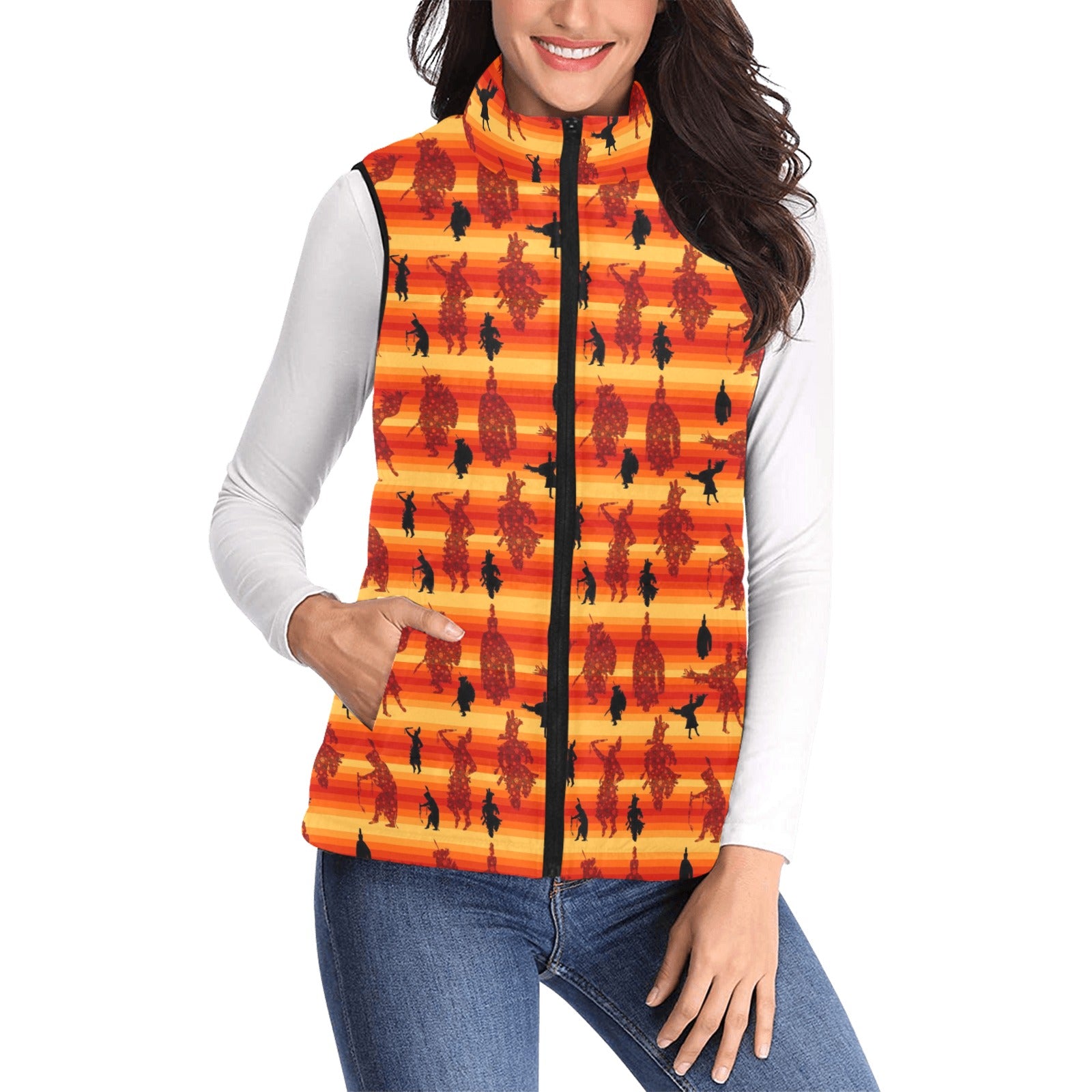 Dancers Brown Women's Padded Vest Jacket