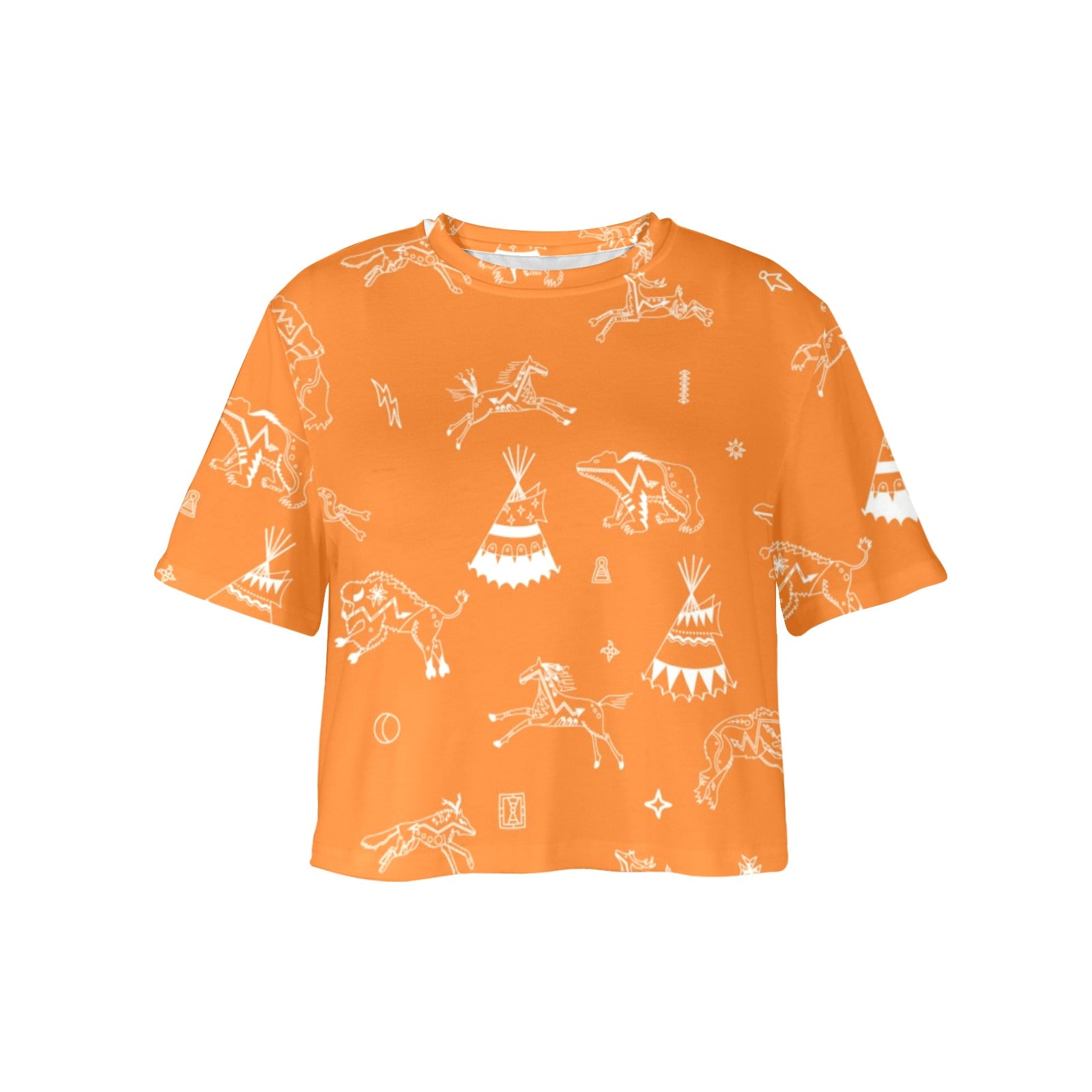 Ledger Dables Orange Women's Cropped T-shirt