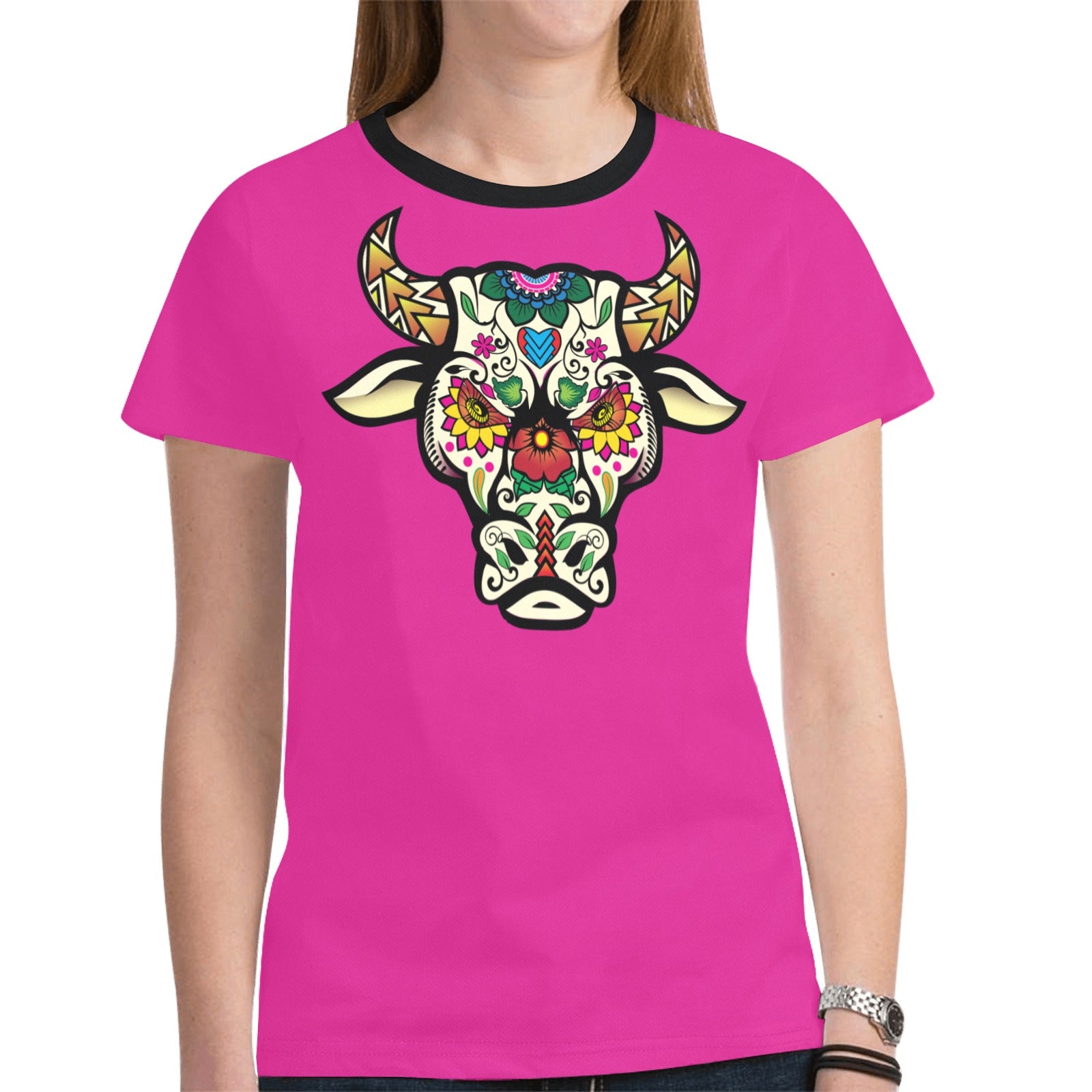 Bull Spirit Guide (Pink) T-shirt for Women
