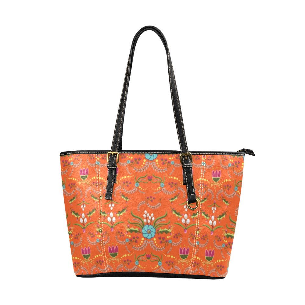 First Bloom Carrots Leather Tote Bag/Large