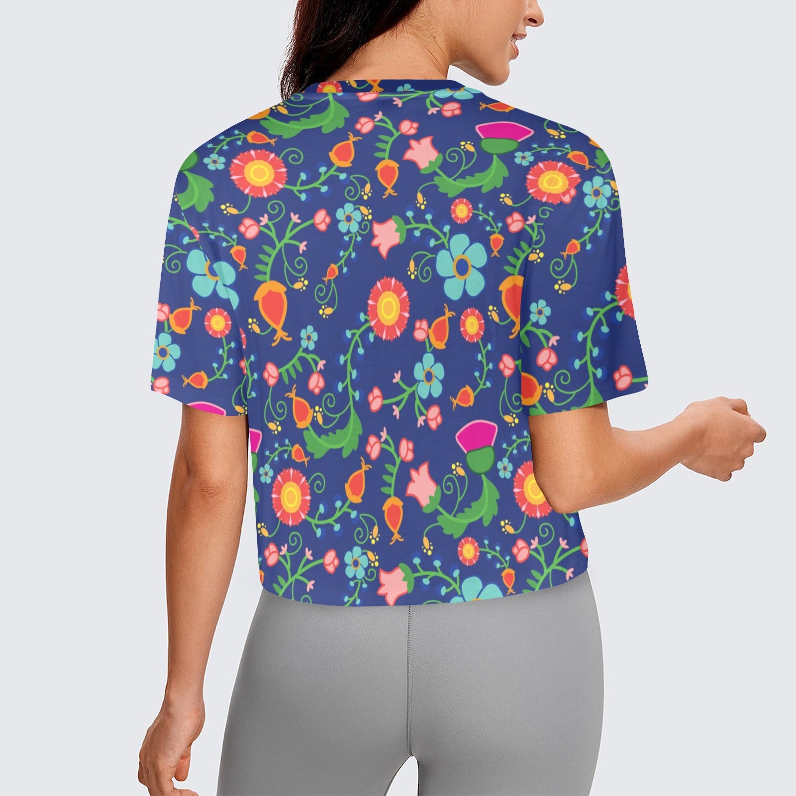 Bee Spring Twilight Women's Cropped T-shirt