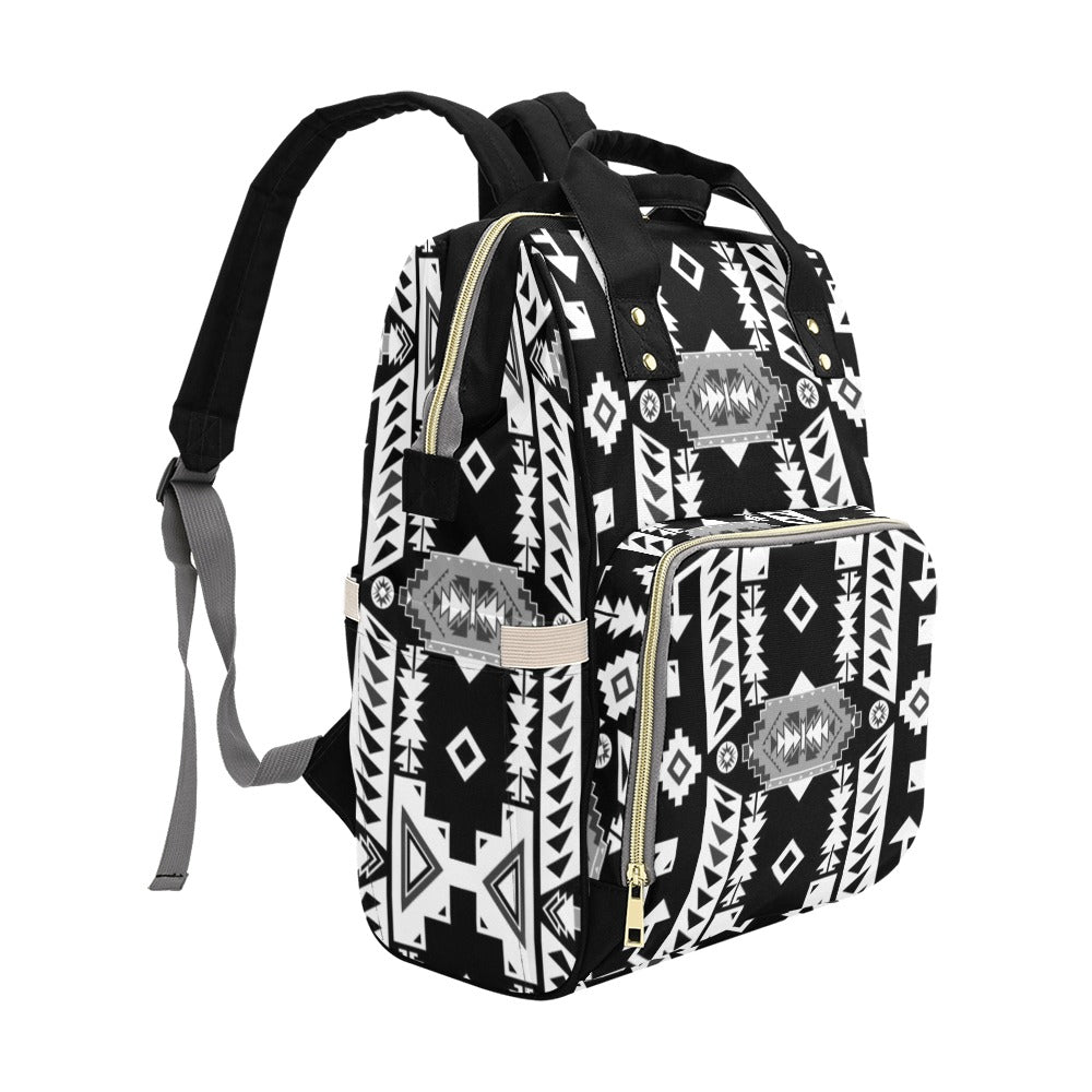 Chiefs Mountain Black and White Multi-Function Diaper Backpack/Diaper Bag