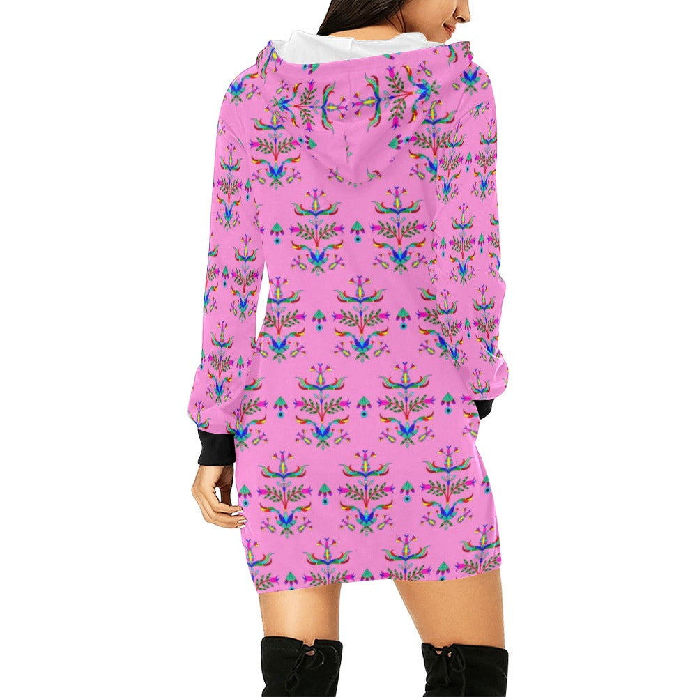 Dakota Damask Cheyenne Pink Hoodie Dress