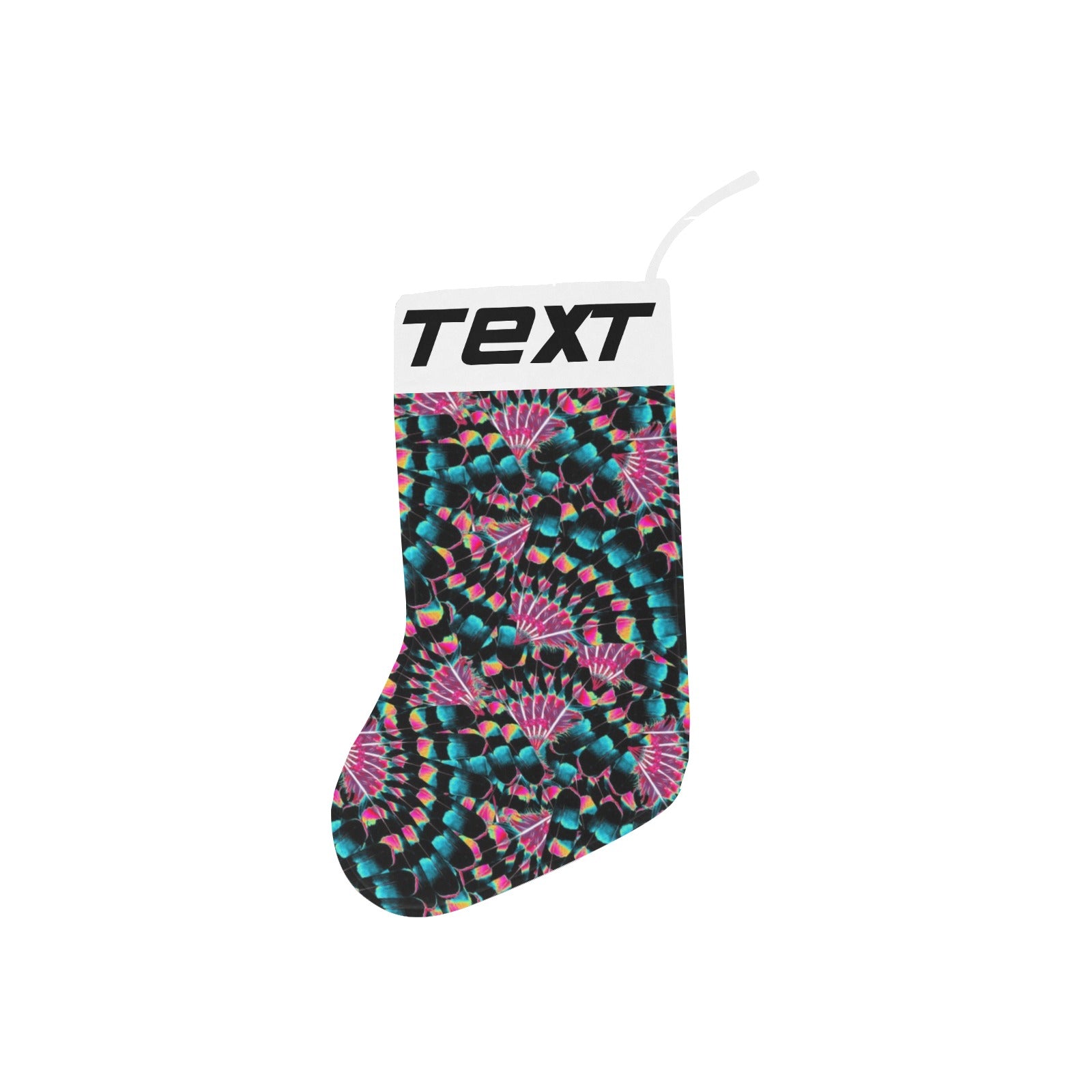 Hawk Feathers Heat Map Christmas Stocking (Custom Text on The Top)