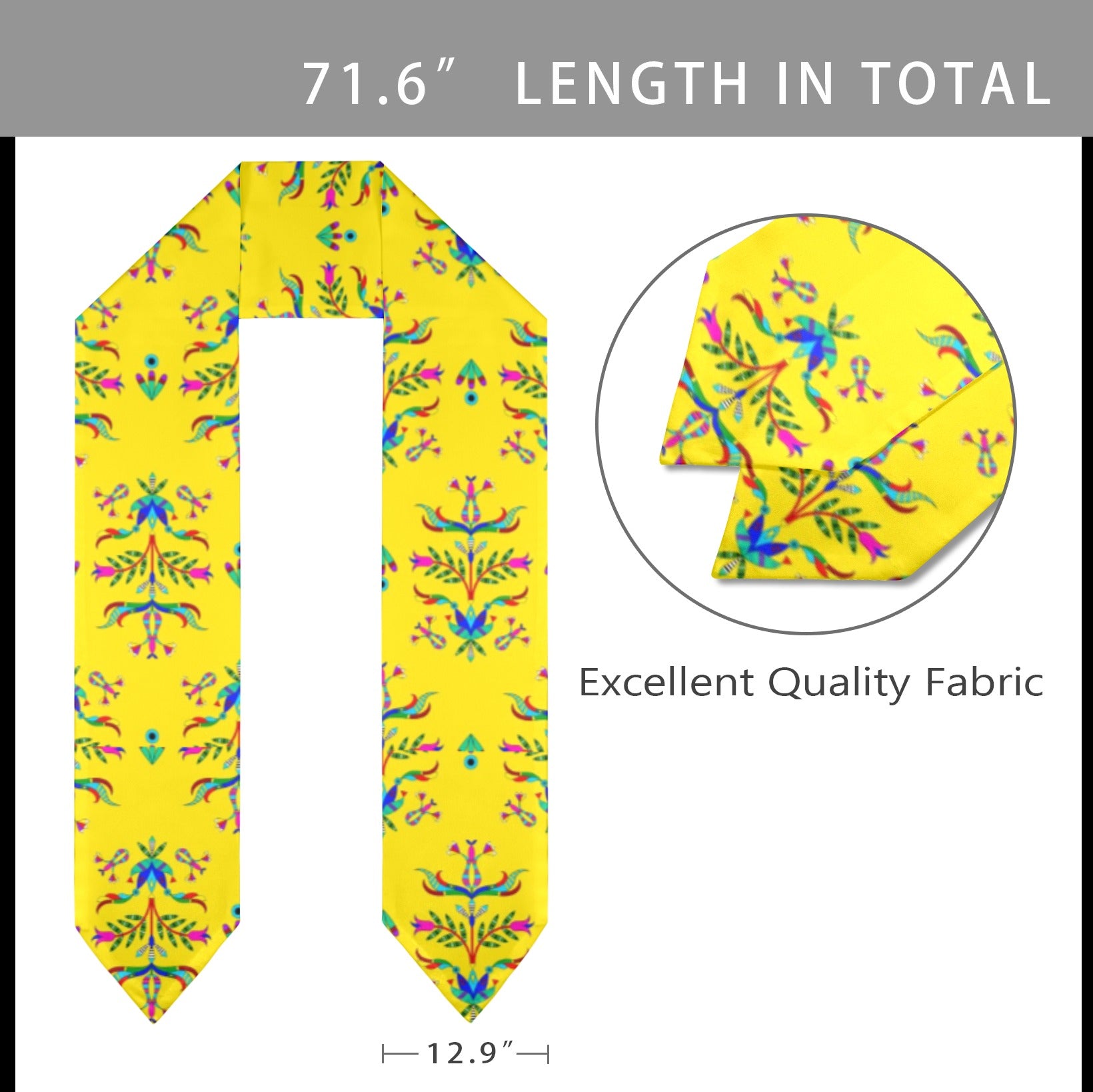 Dakota Damask Yellow Graduation Stole