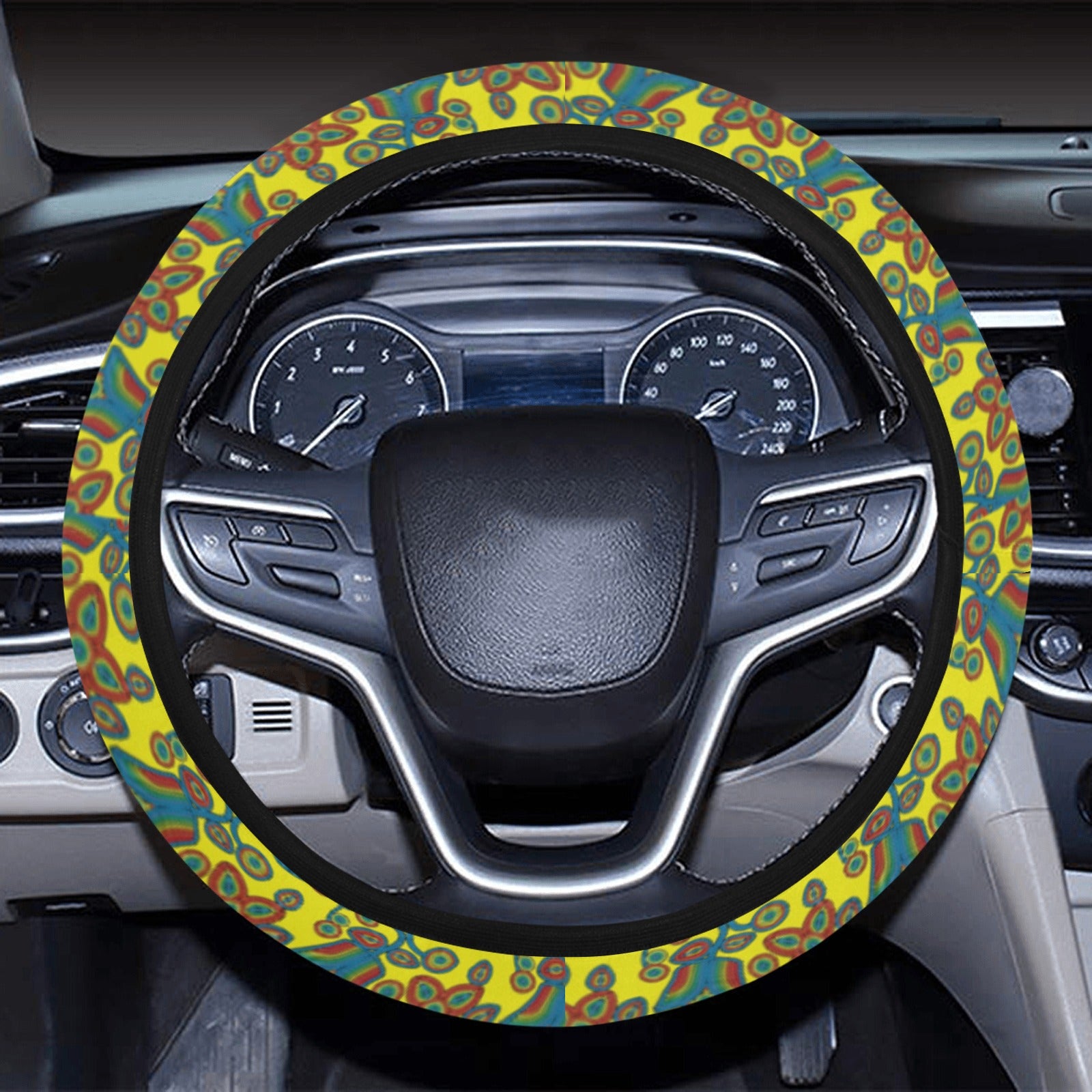 Sky Tomorrow Satin Steering Wheel Cover with Elastic Edge