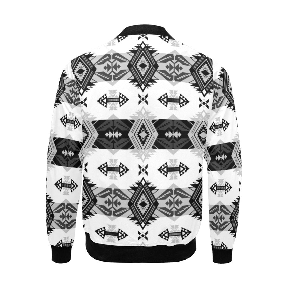 Sovereign Nation Black and White Bomber Jacket for Men