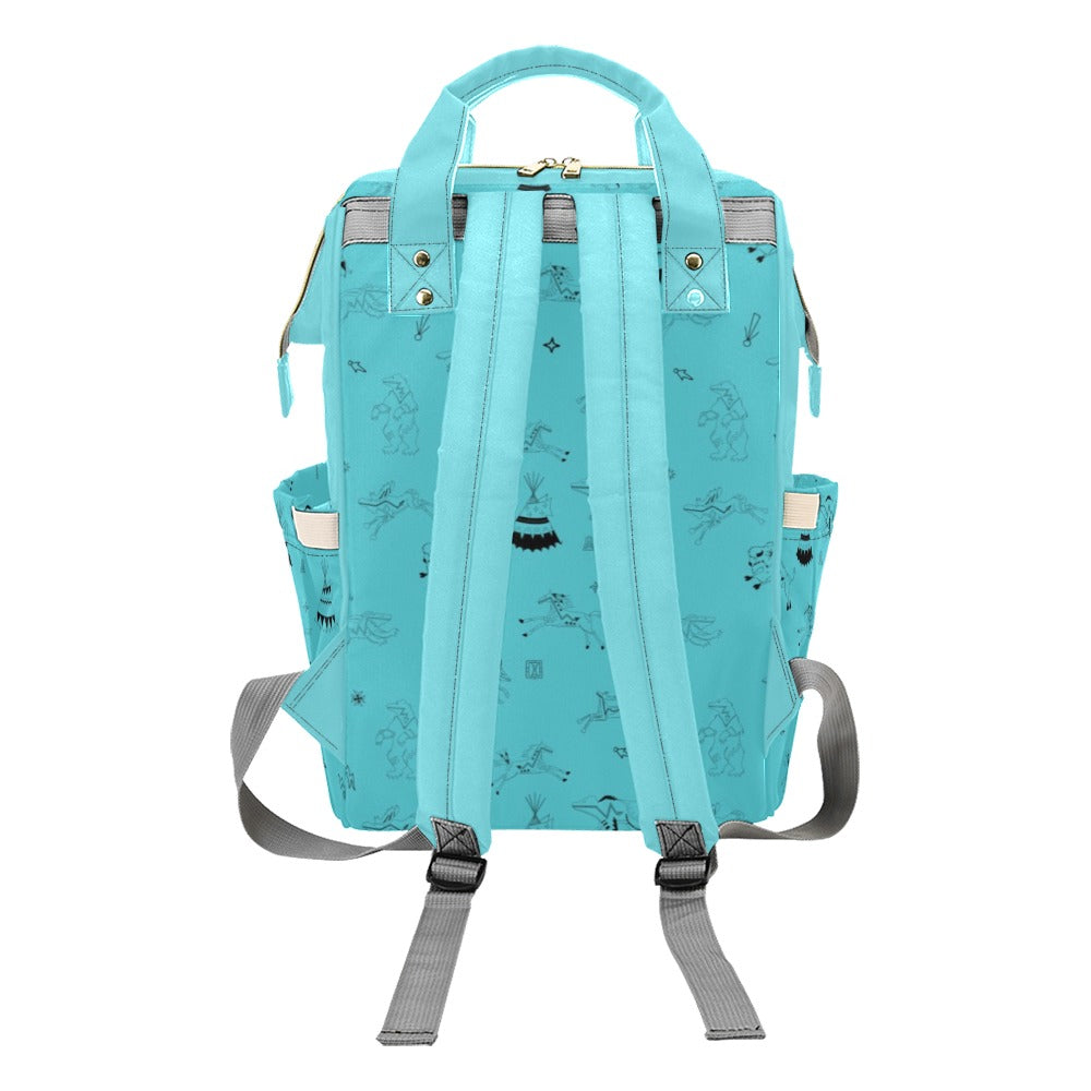 Ledger Dabbles Torquoise Multi-Function Diaper Backpack/Diaper Bag