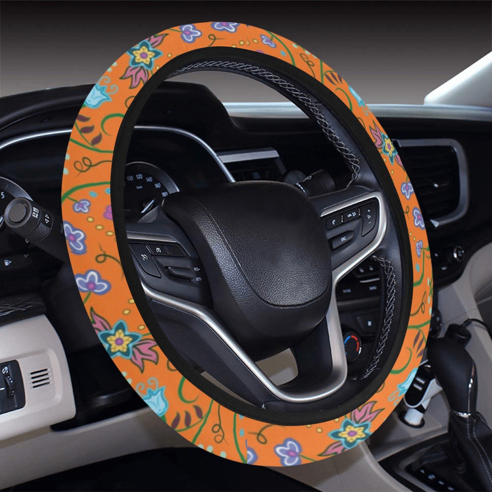 Fresh Fleur Carrot Steering Wheel Cover with Elastic Edge