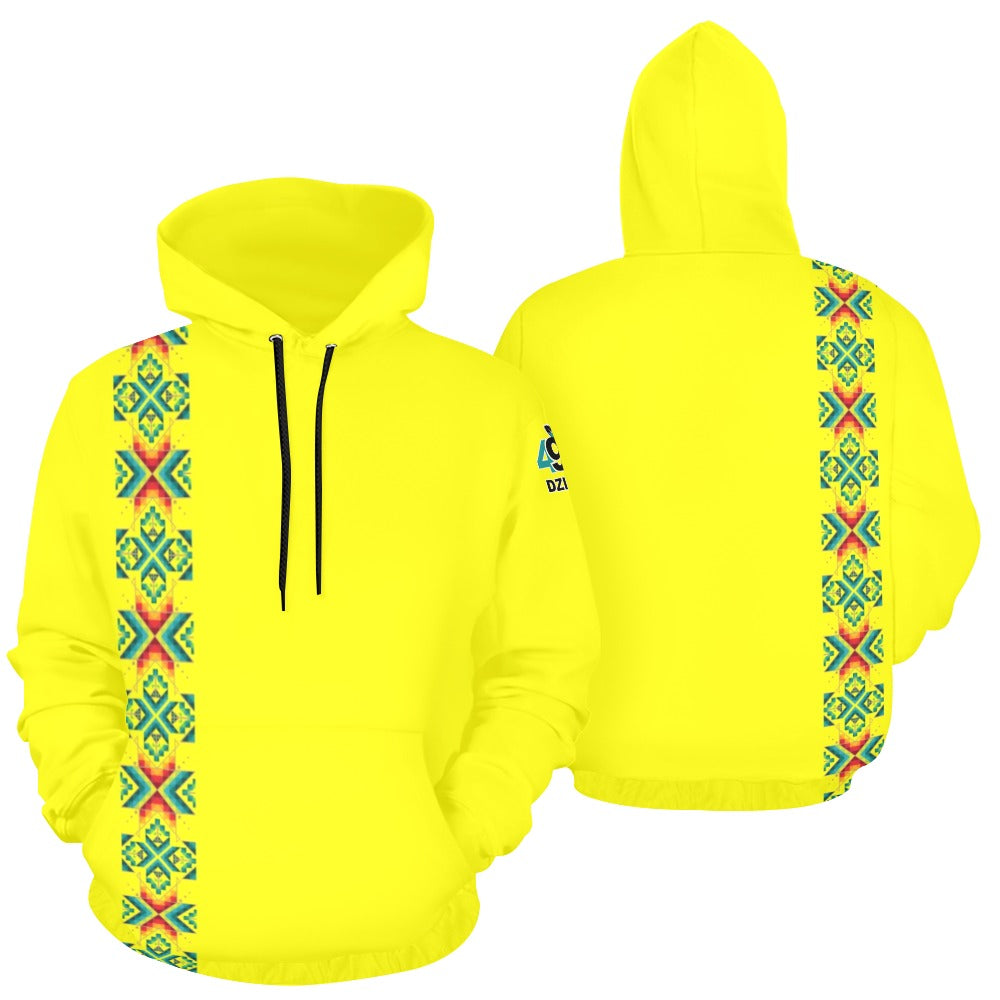 Yellow Blanket Strip Hoodie for Men (USA Size)