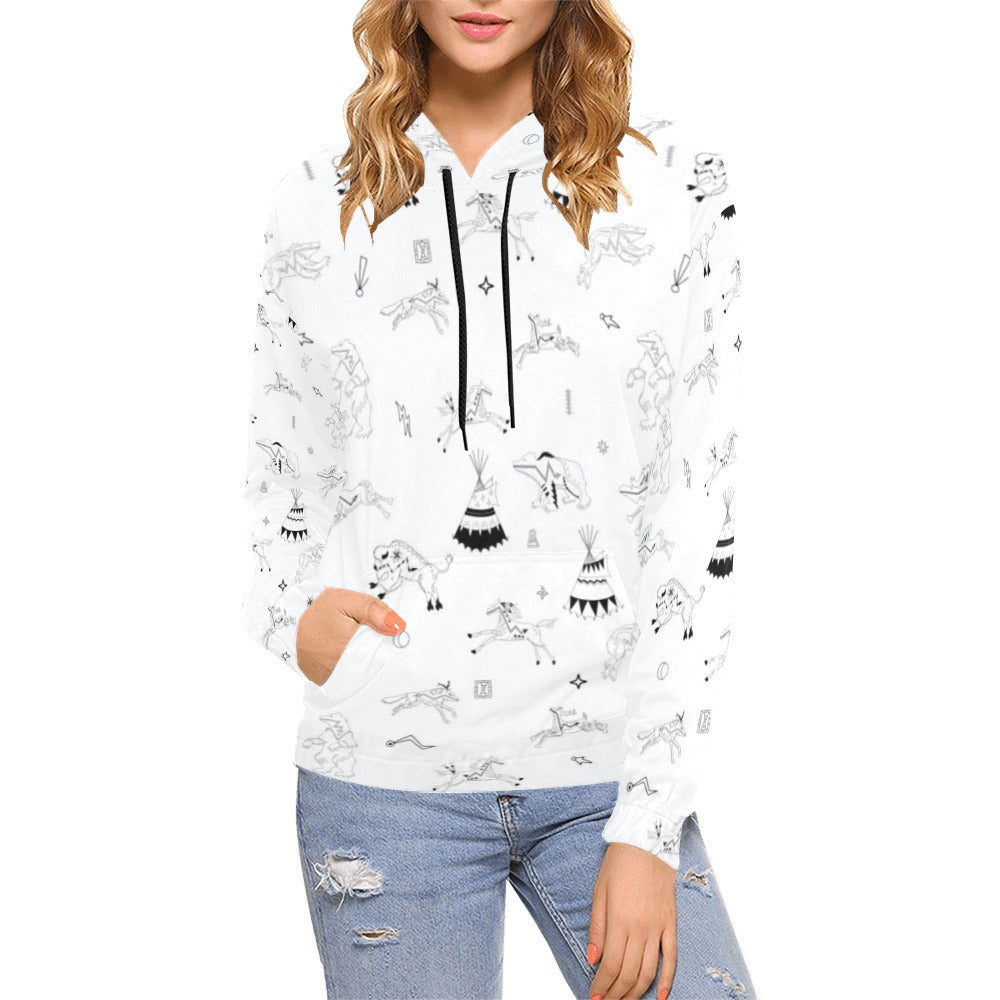 Ledger Dabbles White Hoodie for Women (USA Size)