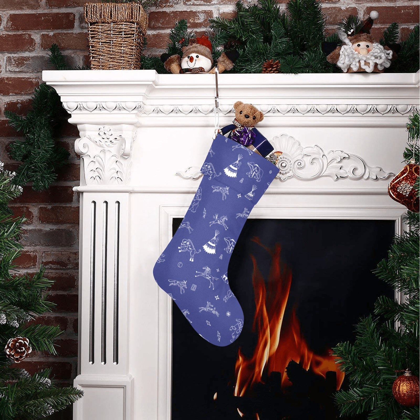 Ledger Dabbles Blue Christmas Stocking