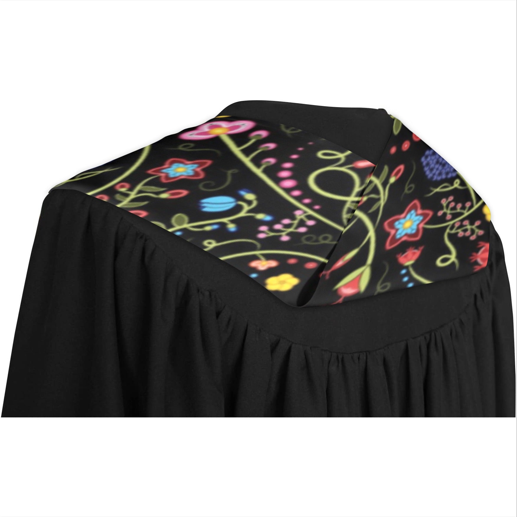 Fresh Fleur Midnight Graduation Stole