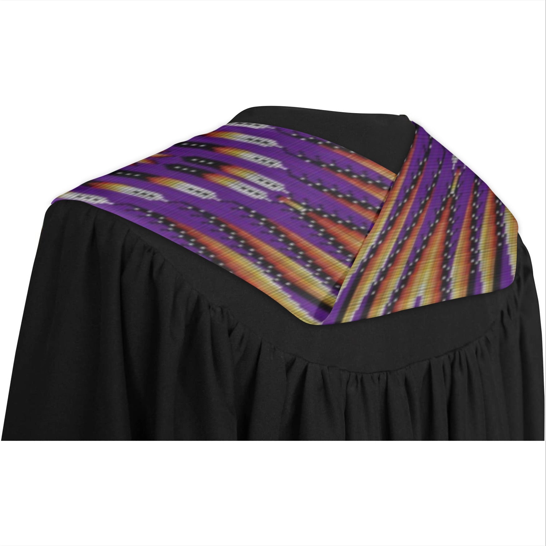 Fire Feather Purple Graduation Stole