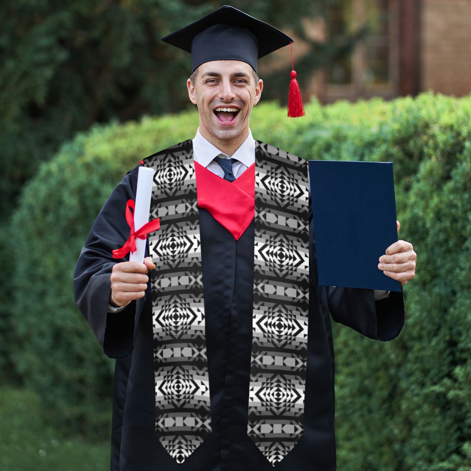 Black Rose Shadow Graduation Stole