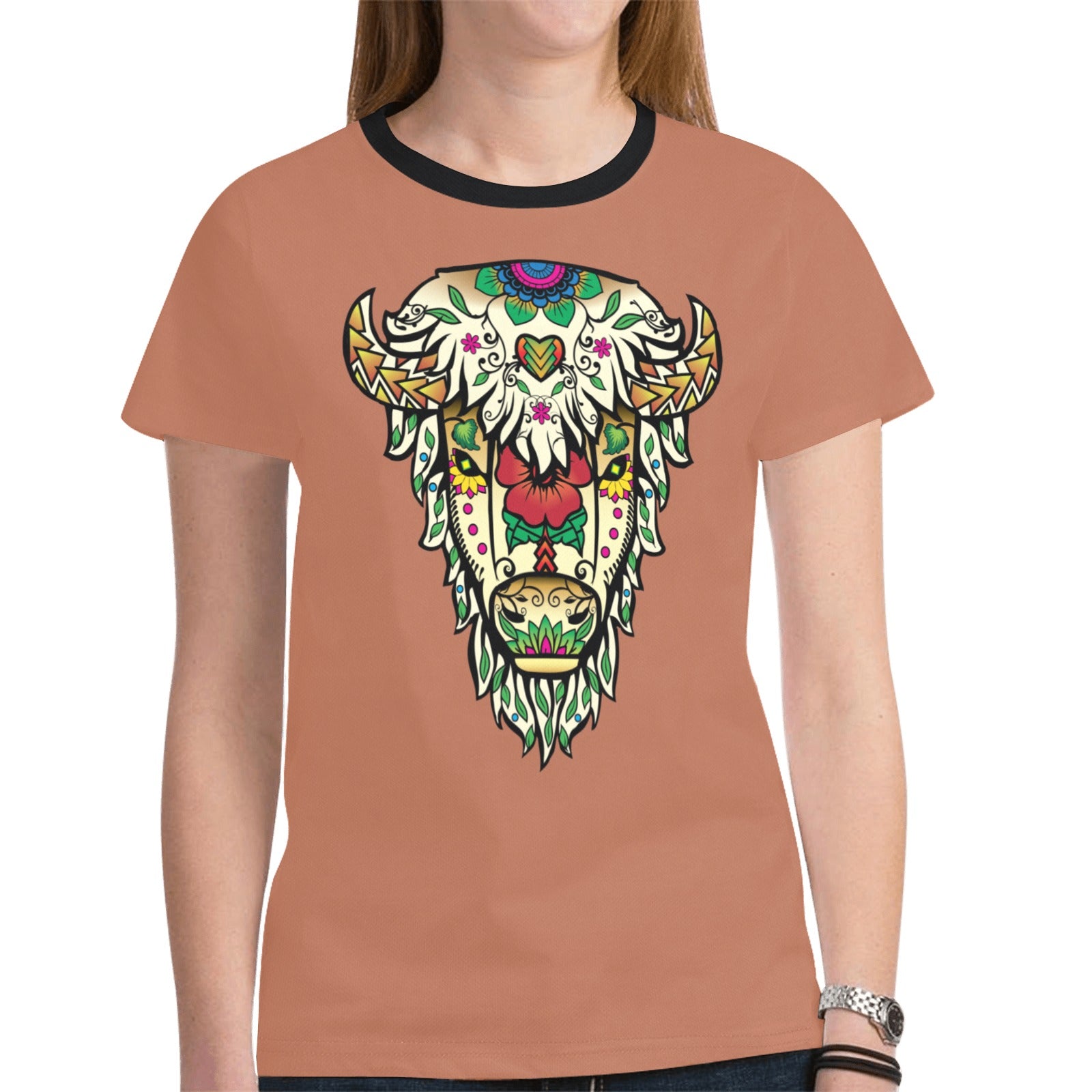 Buffalo Spirit Guide (Brown) T-shirt for Women