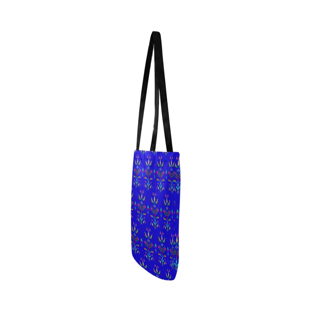 Dakota Damask Blue Reusable Shopping Bag (Two sides)