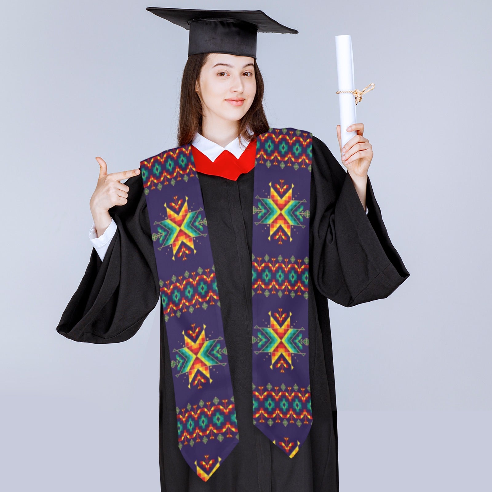 Dreams of Ancestors Indigo Graduation Stole