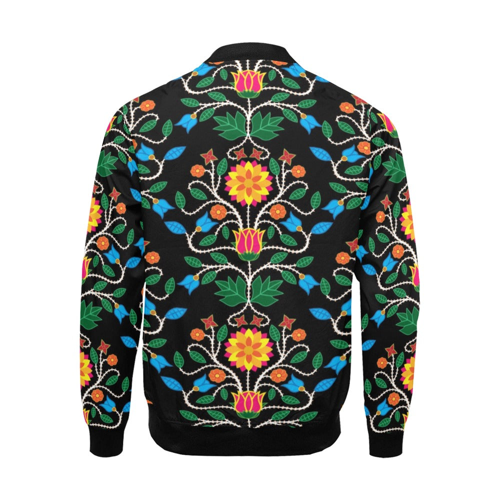 Floral Beadwork Four Clans Bomber Jacket for Men