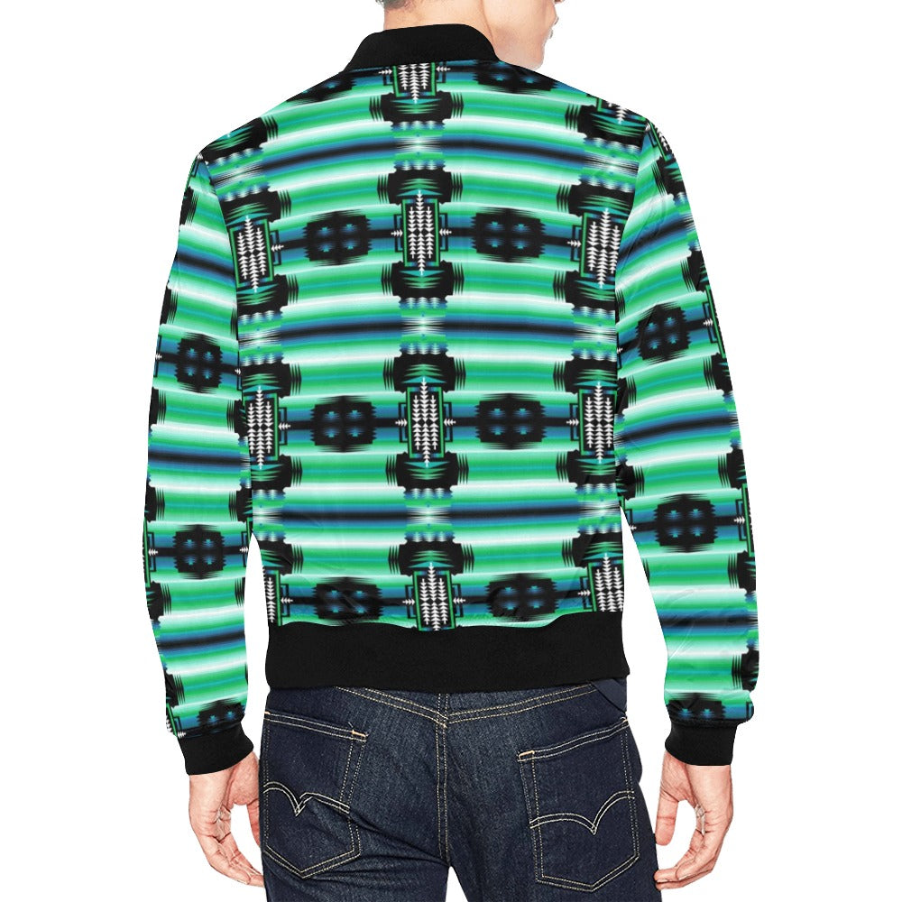 Rainy Skies Sage Secret Garden Bomber Jacket for Men