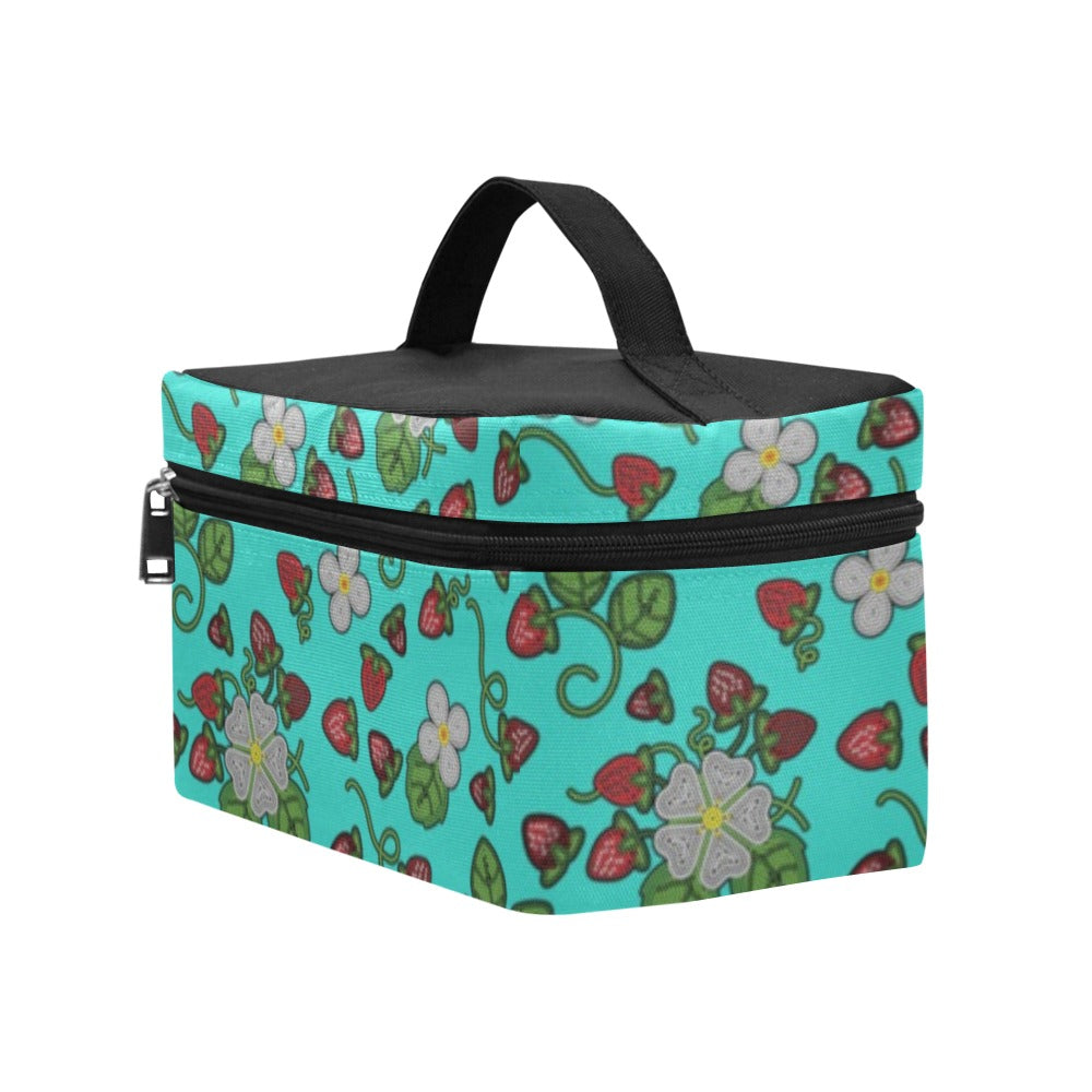 Strawberry Dreams Turquoise Cosmetic Bag/Large