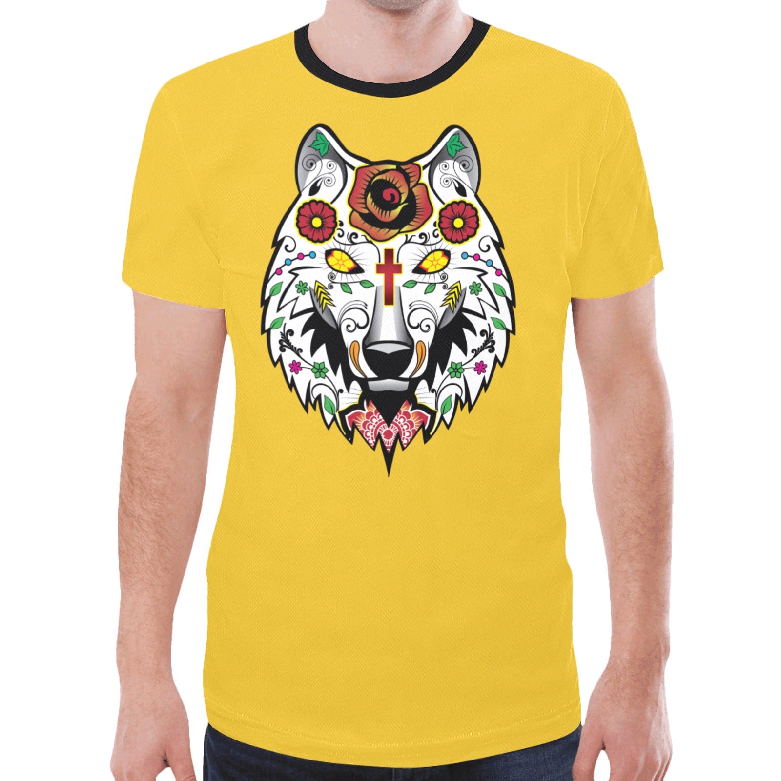 Wolf Spirit Guide (Yellow) T-shirt for Men