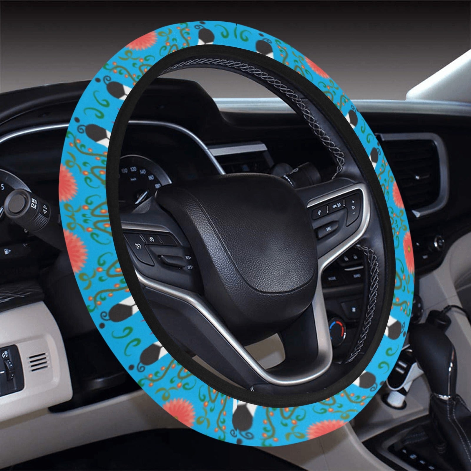 New Growth Bright Sky Steering Wheel Cover with Elastic Edge