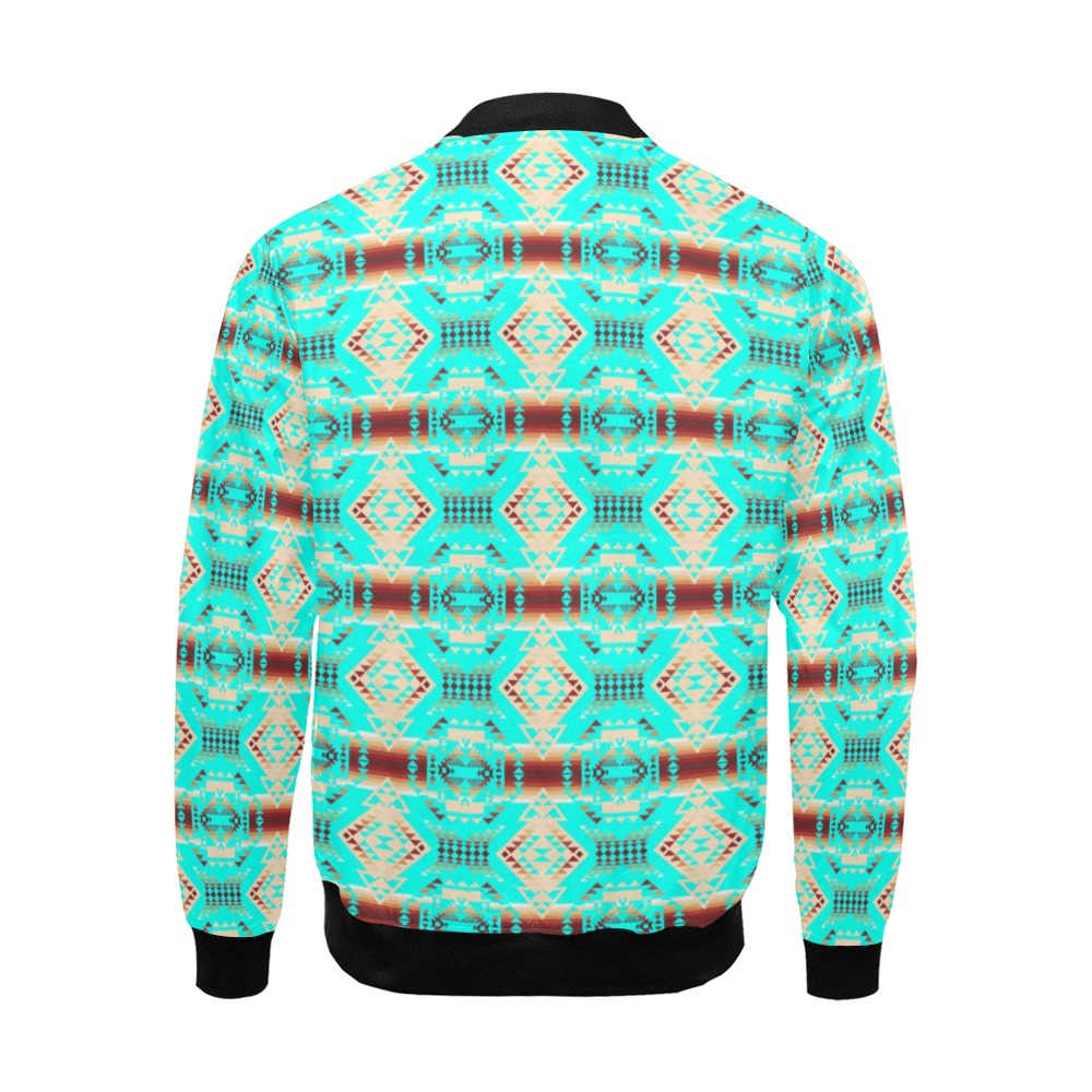 Gathering Earth Turquoise All Over Print Bomber Jacket for Men