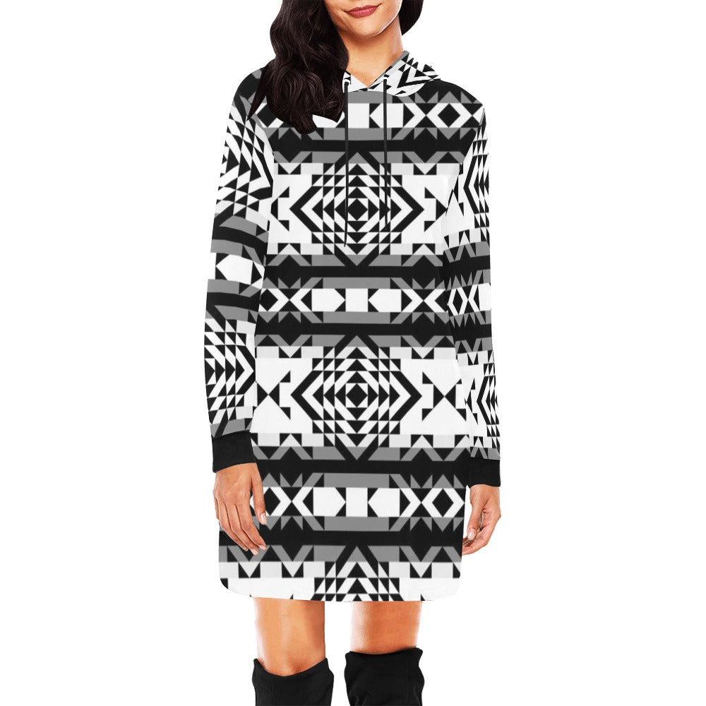 Black Rose Blizzard Hoodie Dress