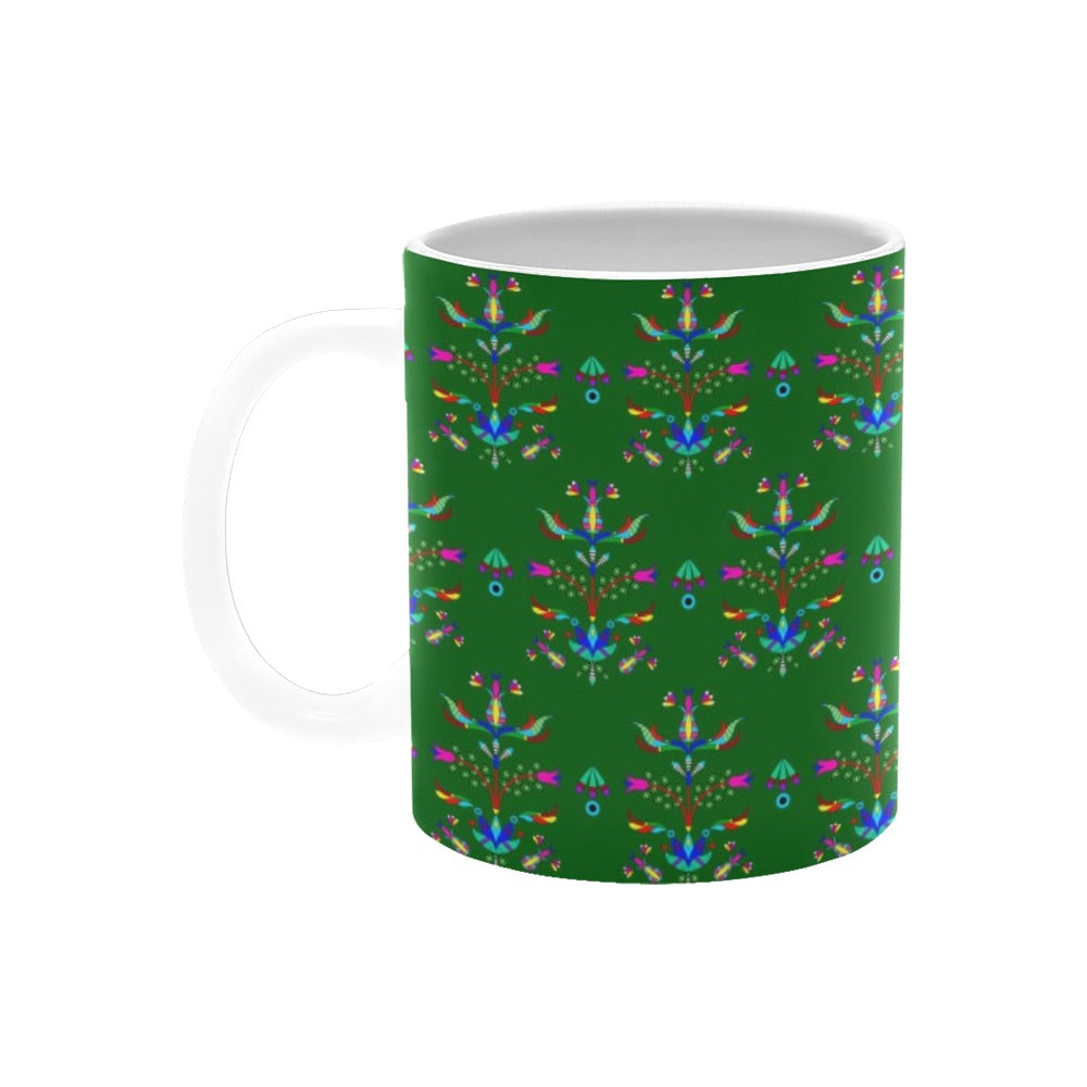 Dakota Damask Green White Mug(11OZ)