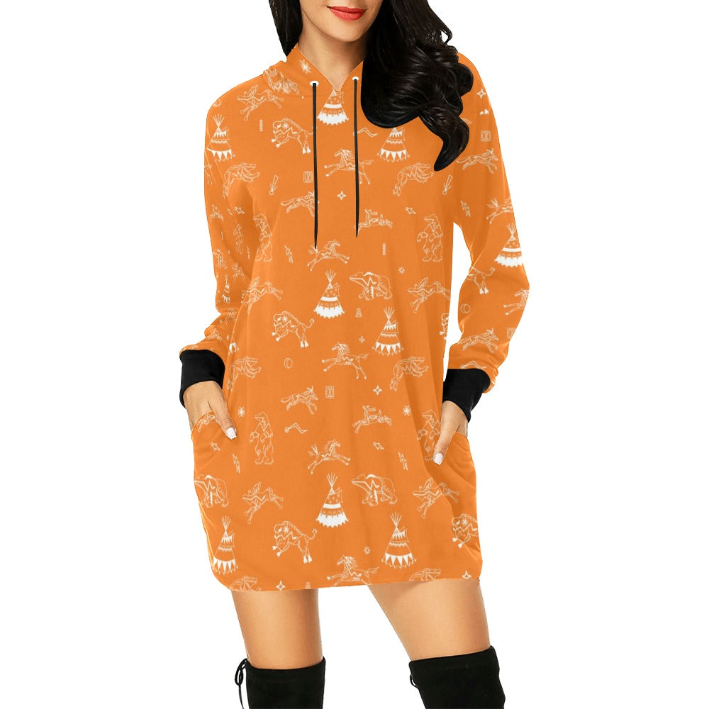 Ledger Dabbles Orange Hoodie Dress