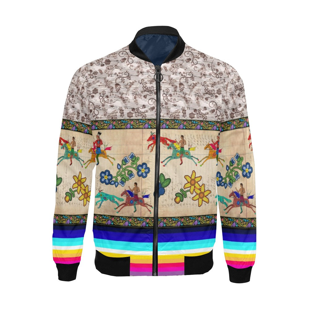 Brothers Race All Over Print Bomber Jacket for Men