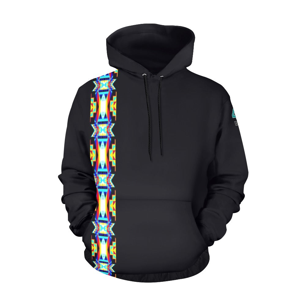 Blanket Strip Black Vert Hoodie for Men (USA Size)