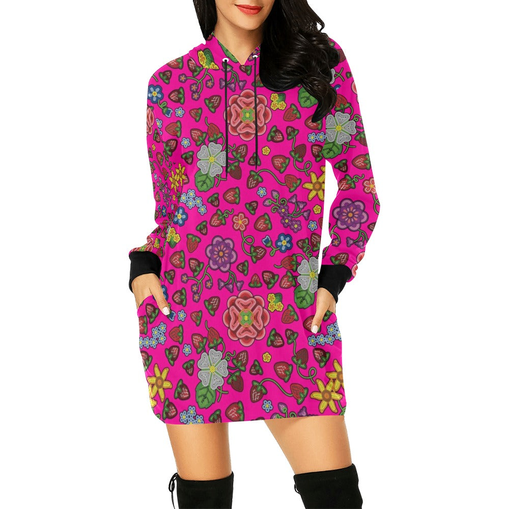 Berry Pop Blush Hoodie Dress