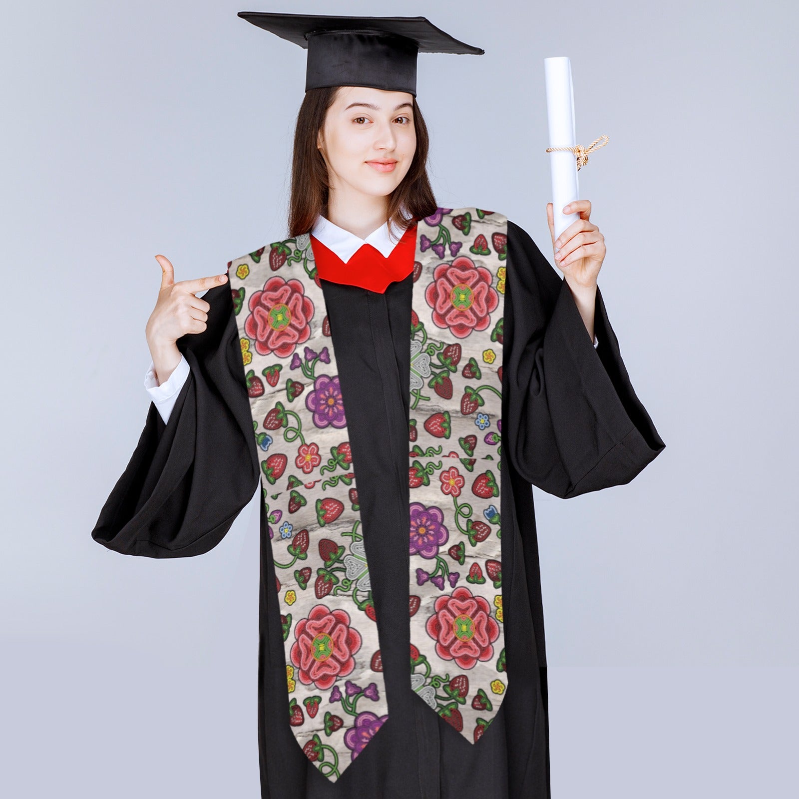 Berry Pop Bright Birch Graduation Stole