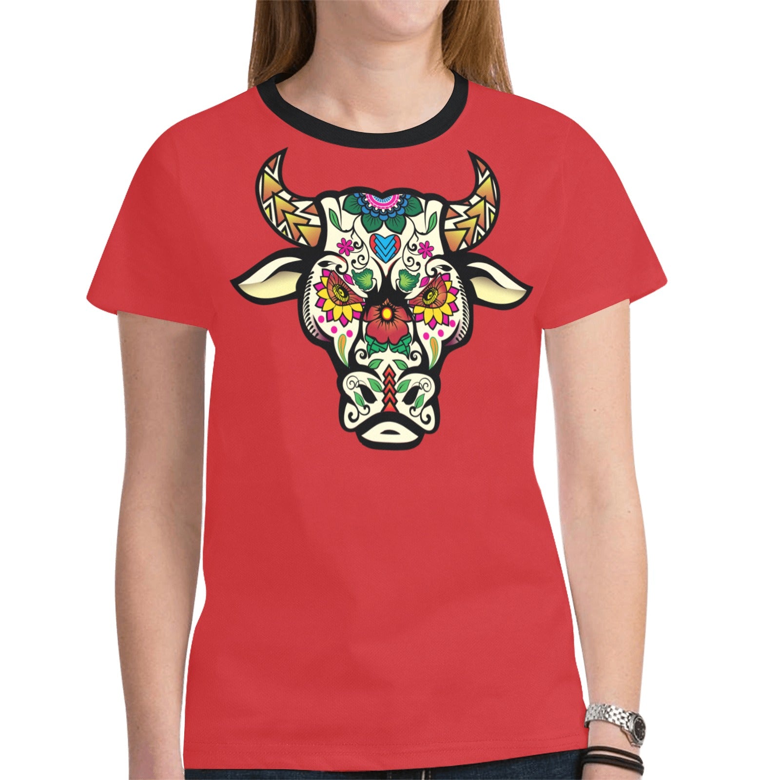 Bull Spirit Guide (Red) T-shirt for Women