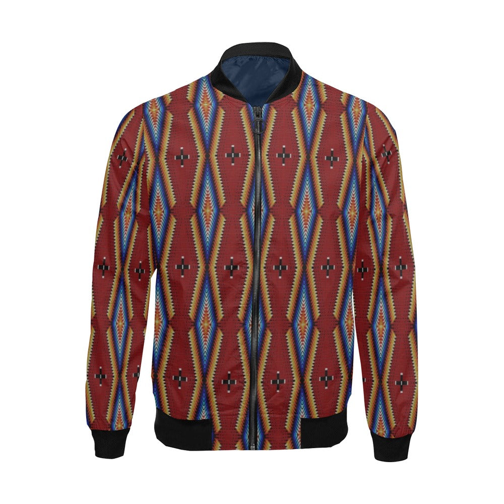 Diamond in the Bluff Red All Over Print Bomber Jacket for Men
