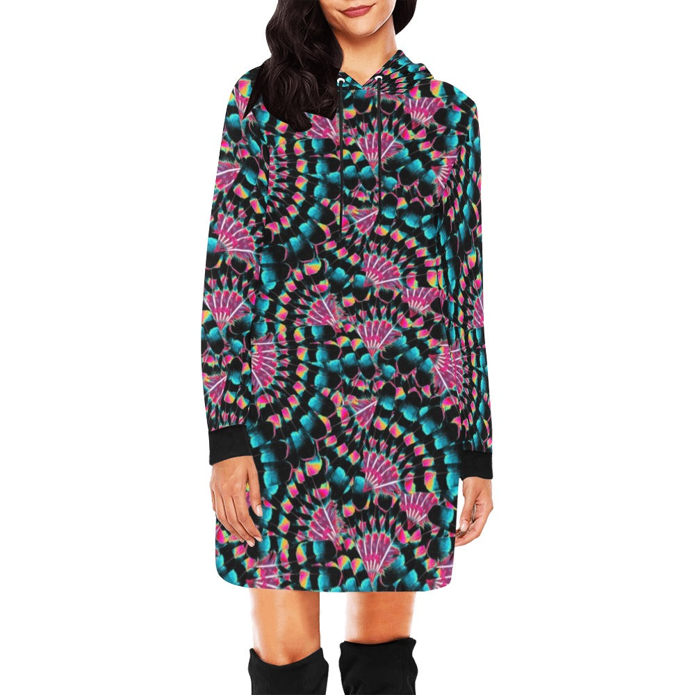 Hawk Feathers Heat Map Hoodie Dress