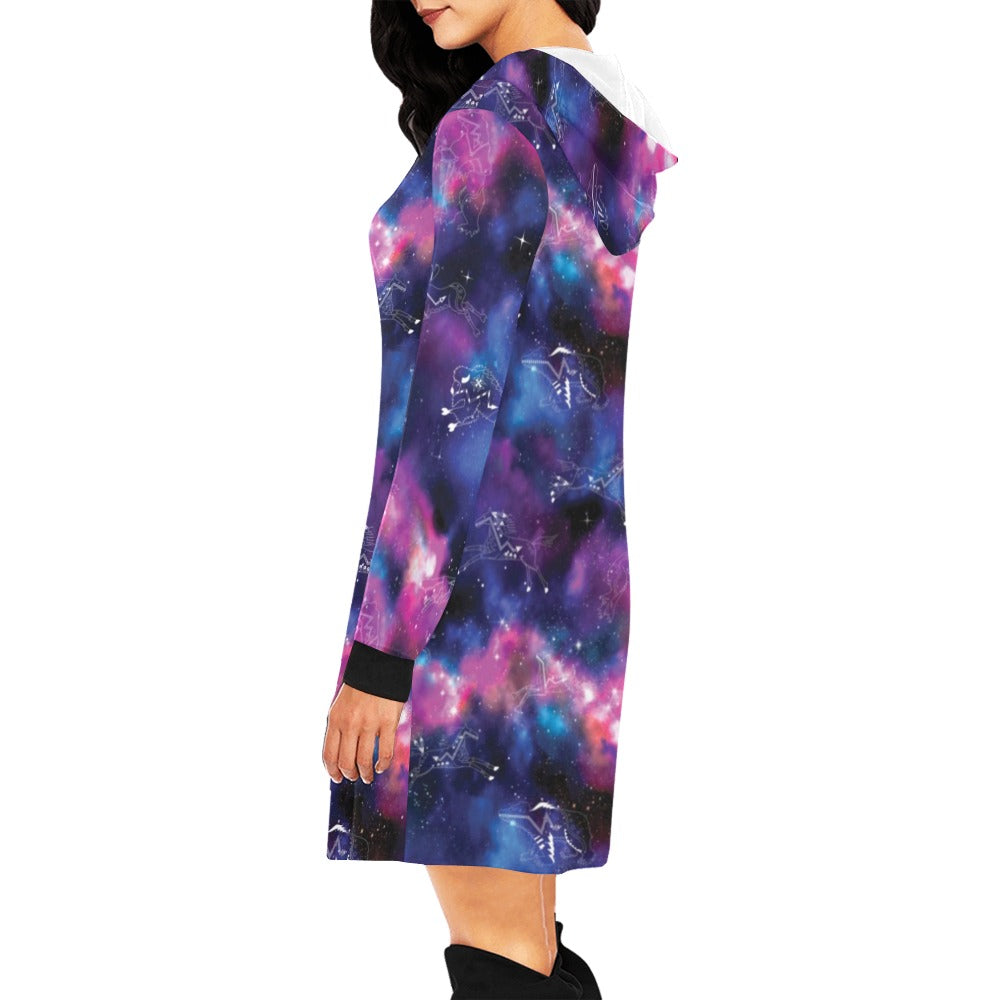 Animal Ancestors 1 Blue and Pink Hoodie Dress