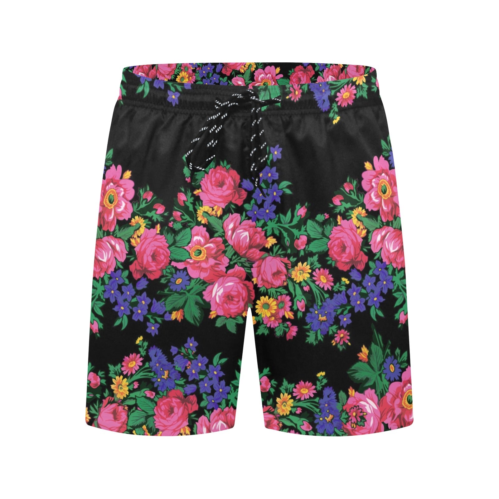 Kokum's Revenge Black Men's Mid-Length Beach Shorts