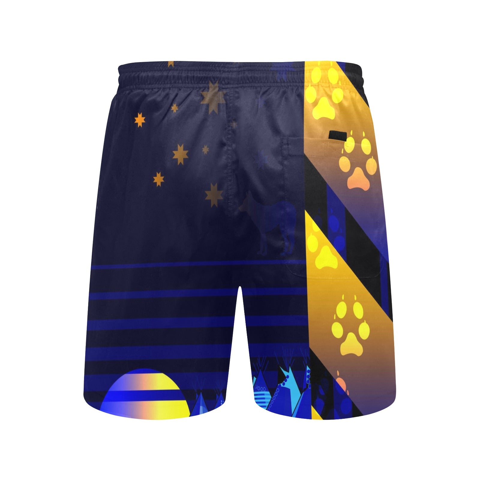 Wolf Star Men's Mid-Length Beach Shorts