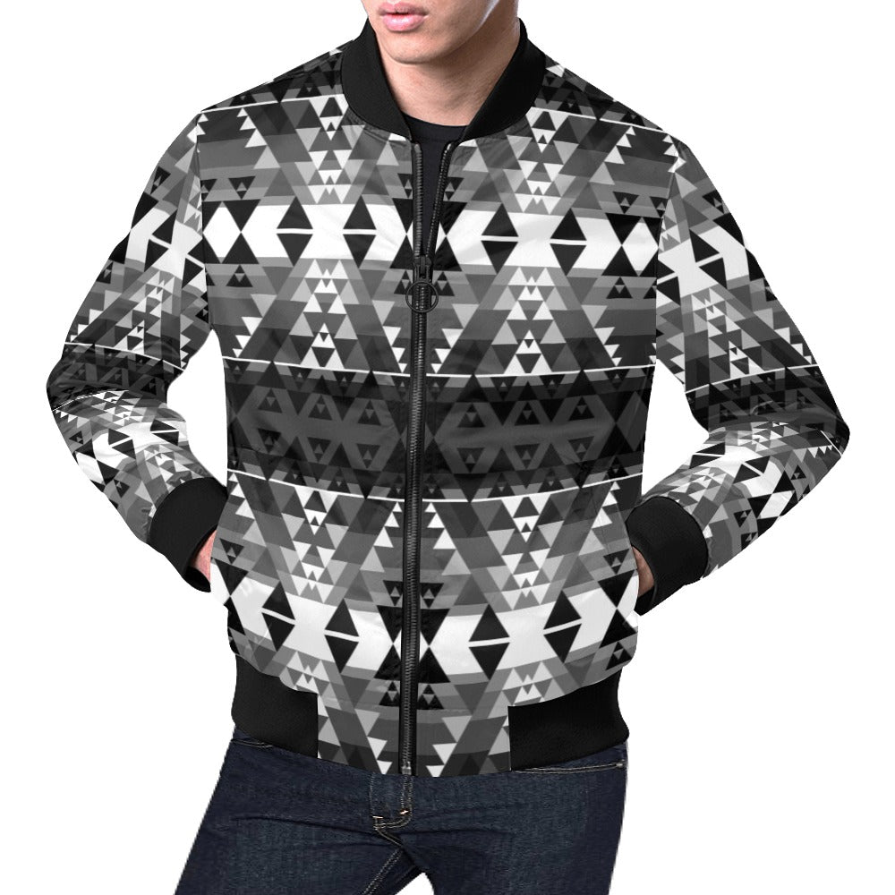 Writing on Stone Black and White Bomber Jacket for Men