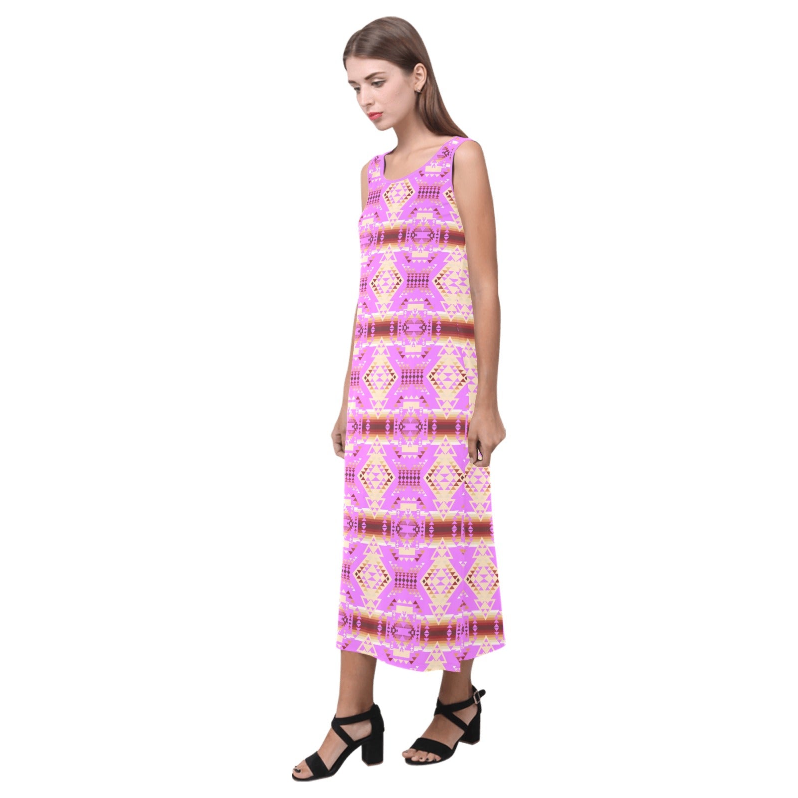 Gathering Earth Lilac Phaedra Sleeveless Open Fork Long Dress