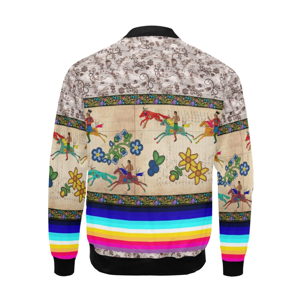 Brothers Race All Over Print Bomber Jacket for Men