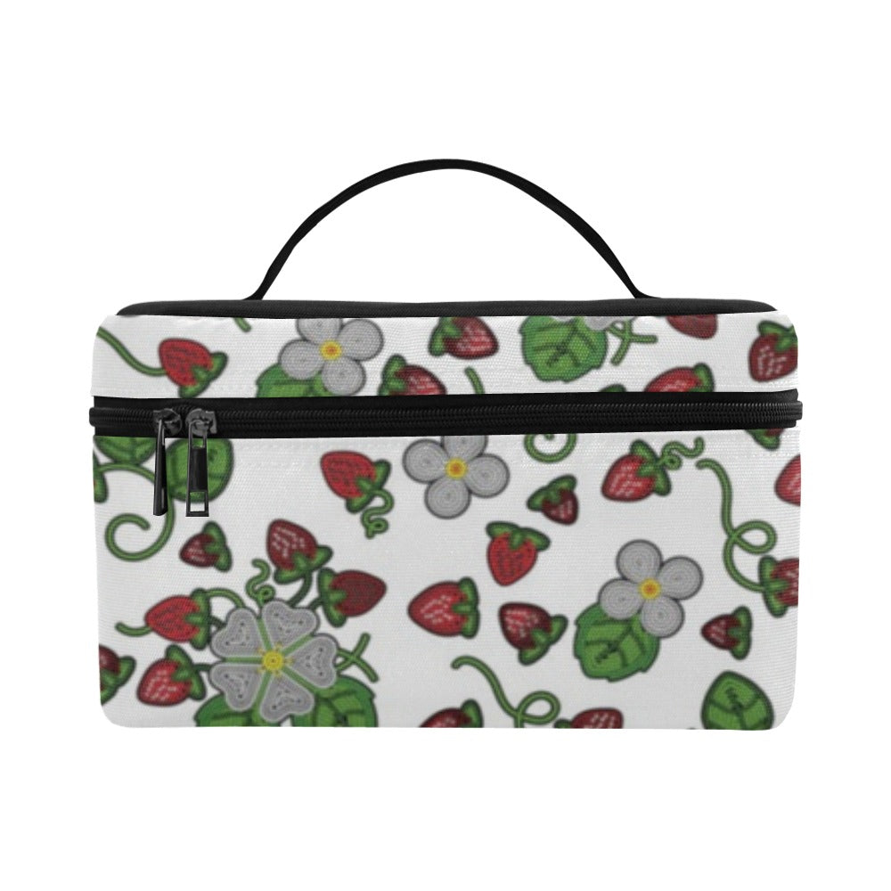 Strawberry Dreams White Cosmetic Bag/Large