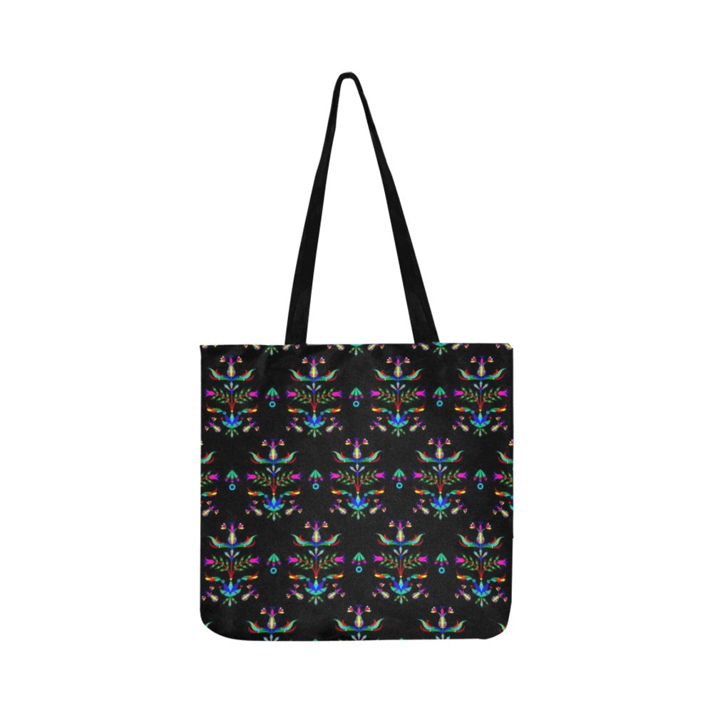 Dakota Damask Black Reusable Shopping Bag (Two sides)