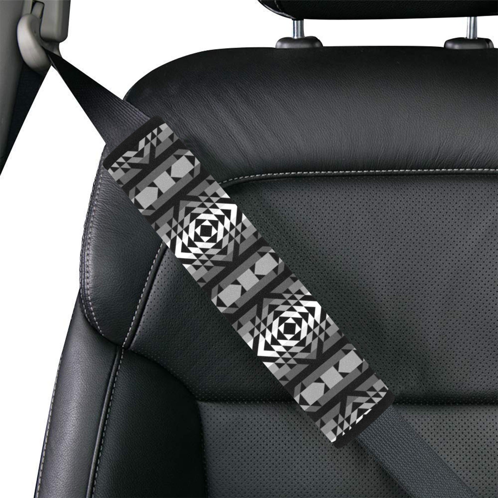 Black Rose Shadow Car Seat Belt Cover 7''x12.6'' (Pack of 2)