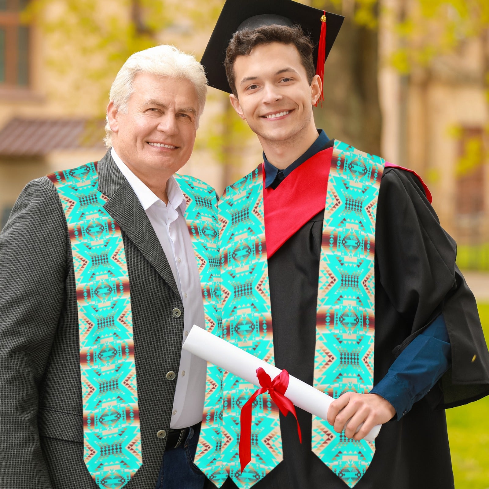 Gathering Earth Turquoise Graduation Stole